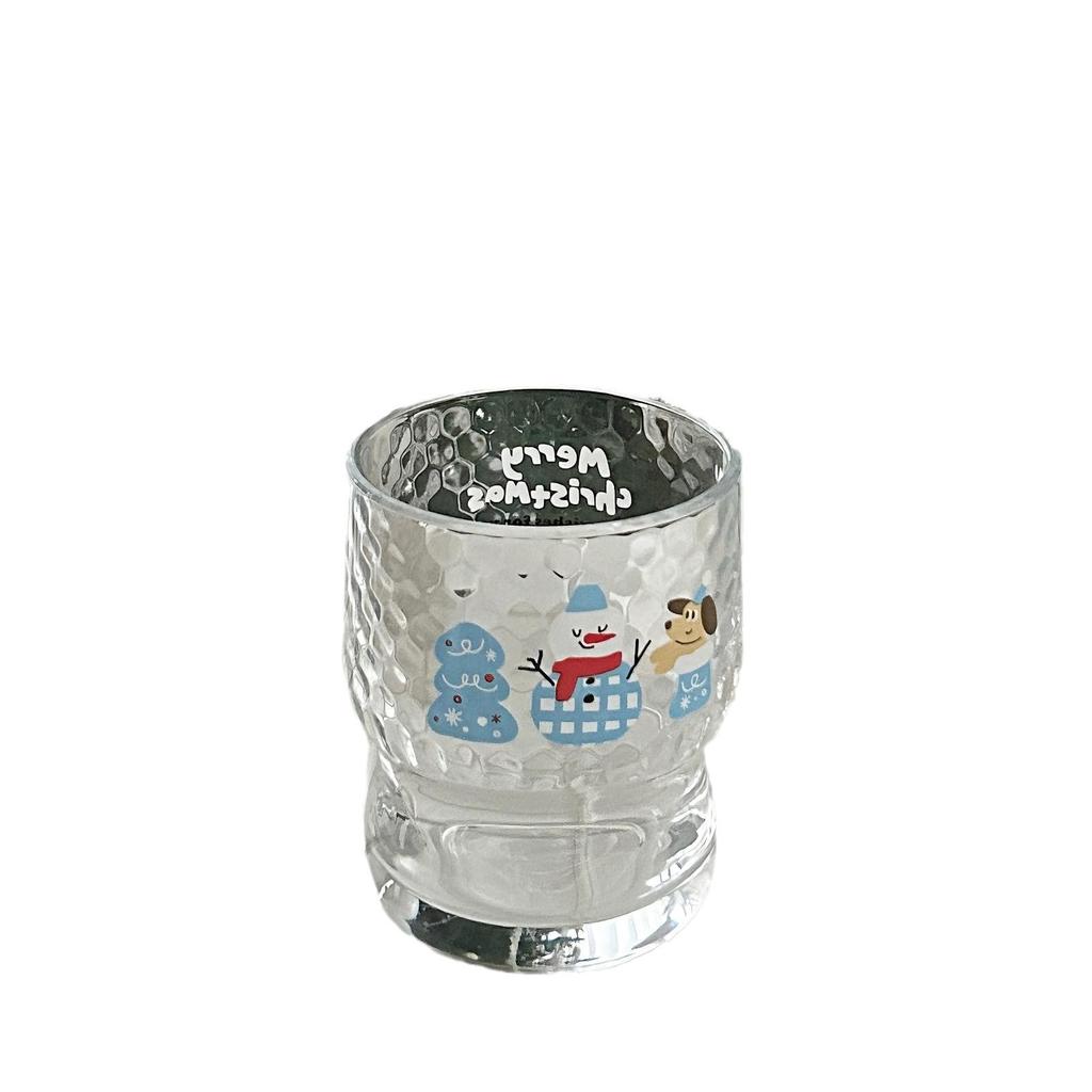 Christmas Vibe Cute Snowman Glass Cartoon Juice Cup Couple Breakfast Milk Cup Office Coffee Cup