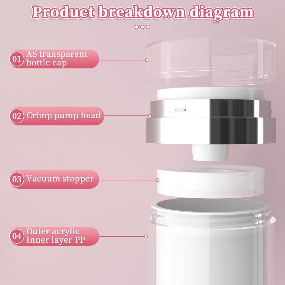 15/30/50ML Empty Airless Pump Jar Refillable Creams Gels Lotions Dispenser Travel Leak Proof Cosmetic Container Vacuum Bottle