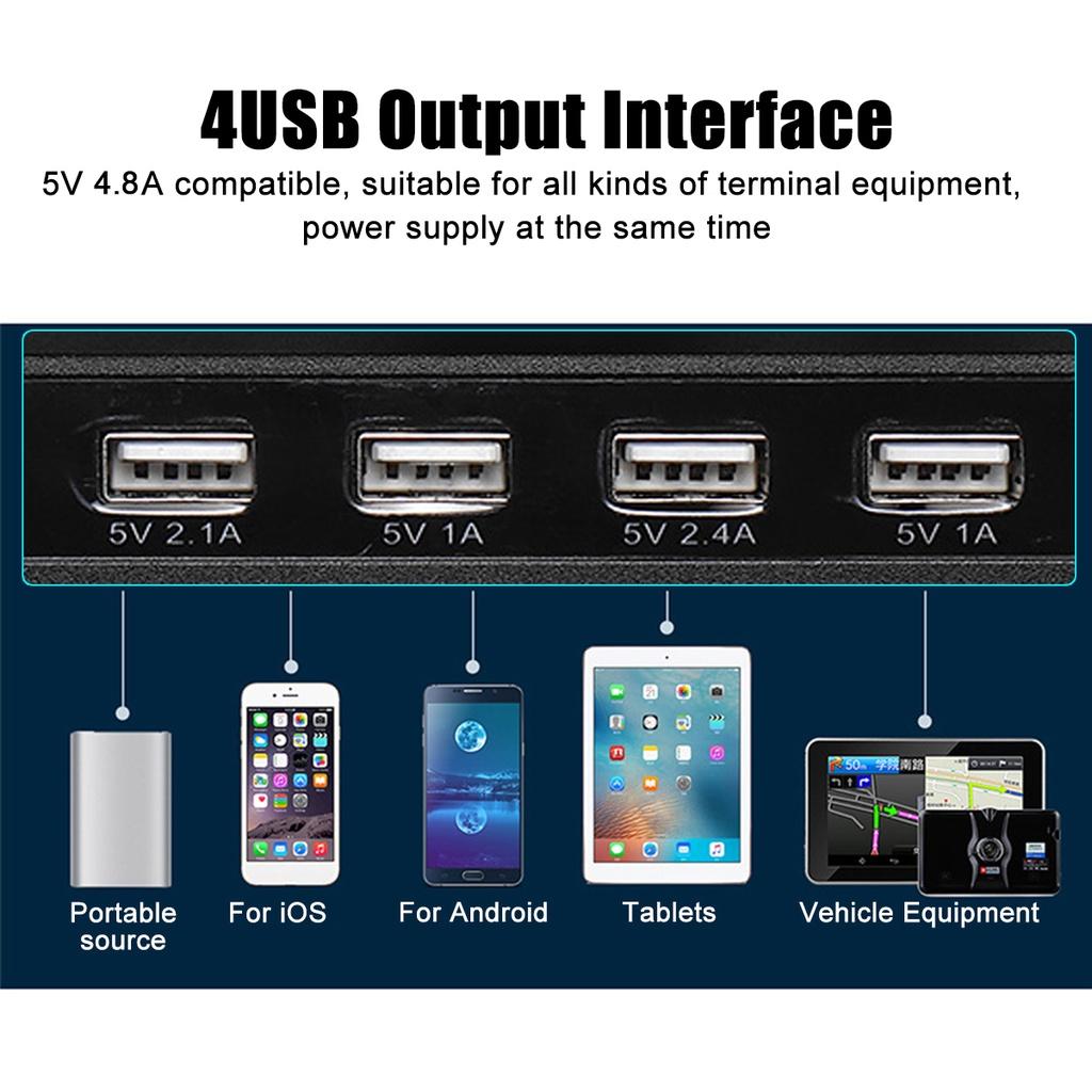 Inversor de Onda Senoidal Modificada de 4000W DC 12V / 24V para AC 110V / 220V Transformador de Tensão de Pico Conversor de Potência LCD Inversor de Carro