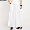 Waist Spring Incerun Men Elastic Straights Wide Leg Yoga Long Trousers Dropcrotch Pants