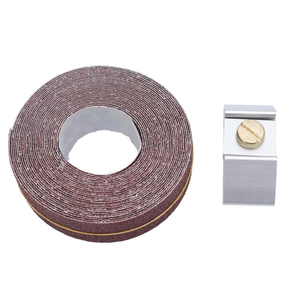 Aluminum Alloy Sandpaper Rack Handheld Polishing Sandpaper Holder with 80 Grit 6mx25mm Sand Paper