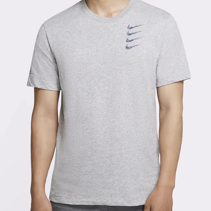 Nike Dri-Fit Swoosh Logo Crew Neck T-Shirt Men Tops Grey CT6465-063