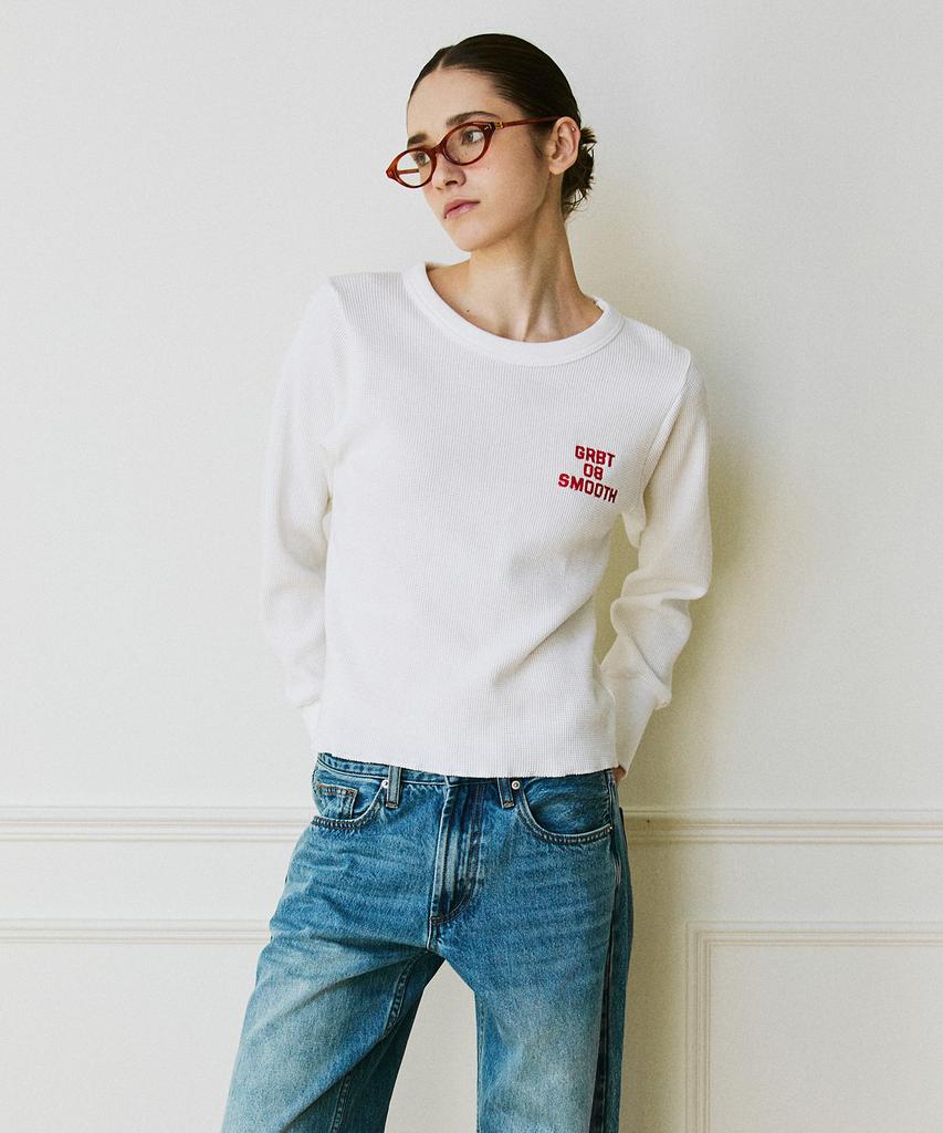 GREENBUTTER Waffle Long Sleeve Tee (Ivory)