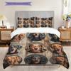 Dog Pattern Bedding Quilt Set Quilt Cover Pillowcase Home Decoration Birthday Gift (1 * Duvet Cover + 2 * Pillowcase, Without Core)