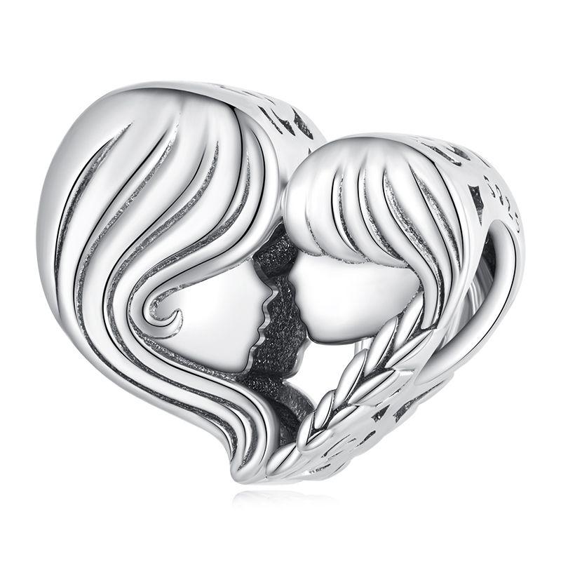 WOSTU 925 Silver Family Jewelry Series Mother & Daughter Charm Sister Beads Angel Guardian Pendant Fit DIY Bracelet NEW