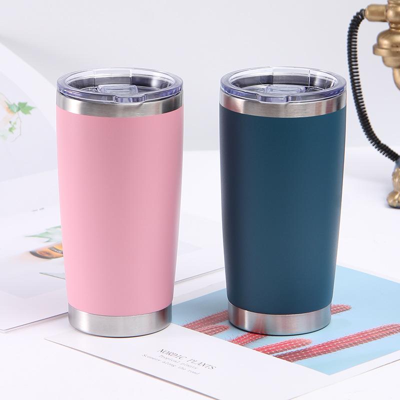 Stainless Steel Car Mug Double-layer Vacuum Ice Mug Car Portable Thermal Insulation Cold Beer Mug.