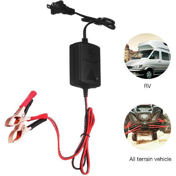 

12V Sealed Lead Acid (SLA) Battery Charger 1000mA, Battery Charger Maintainer 12v Trickle Charger for Boats Motorcycles ATVs Riding Mowers & Car