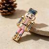 Festive Clothing Accessory Christmas Nutcracker Brooch Pin, Rhinestone Enamel Soldier Badge for Sparkling Scarf Pin Women Men, Xmas Holiday
