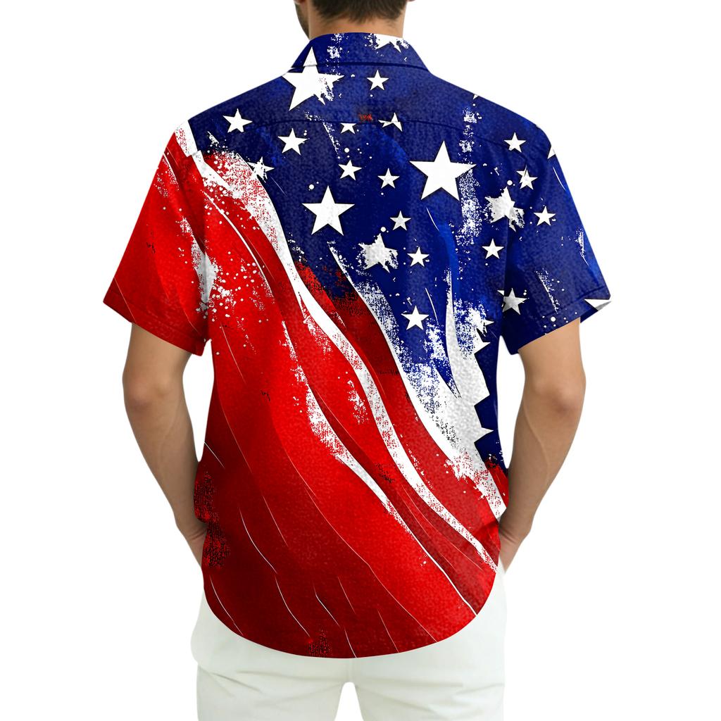 Men's Casual Short-Sleeve Collared Shirt