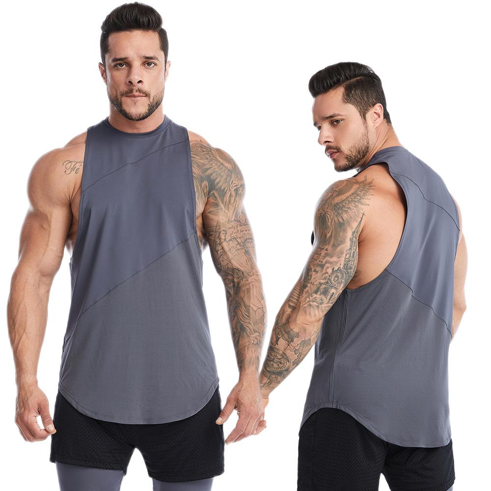 Summer Men's Loose Athletic Tank Top Quick Dry Fitness Vest for Gym Workout Running Basketball  Shirt