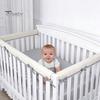 Baby Crib Bumper Pads 3 Pcs Bumper, Soft Cotton Breathable Sleep Barrier Child Safety Strip for Toddlers, Liner Edge Protector with Adjustable