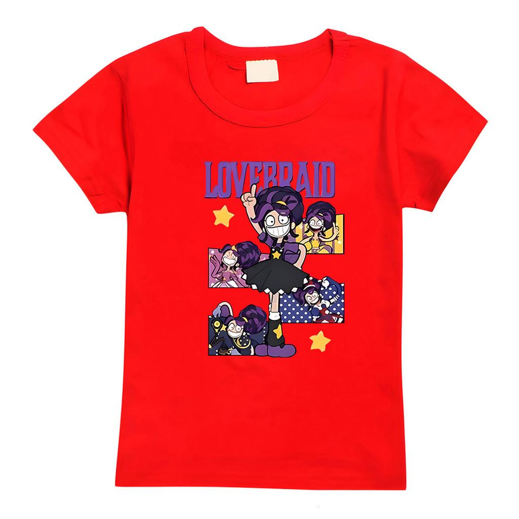 4143 Kids Girls Lily Lovebraids Print Short Sleeves Cotton T-Shirt