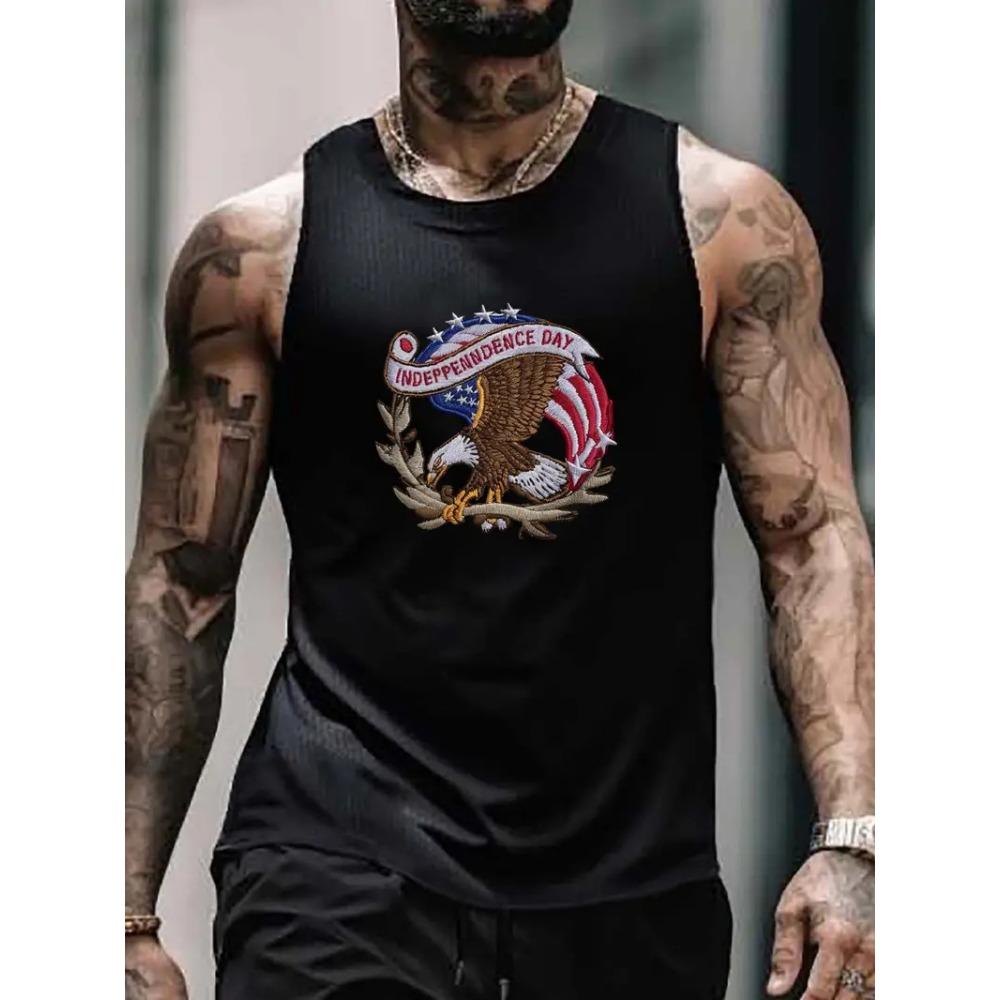 Men's solid color vest sleeveless round neck T-shirt daily sports fitness fashion round neck breathable short-sleeved T-shirt