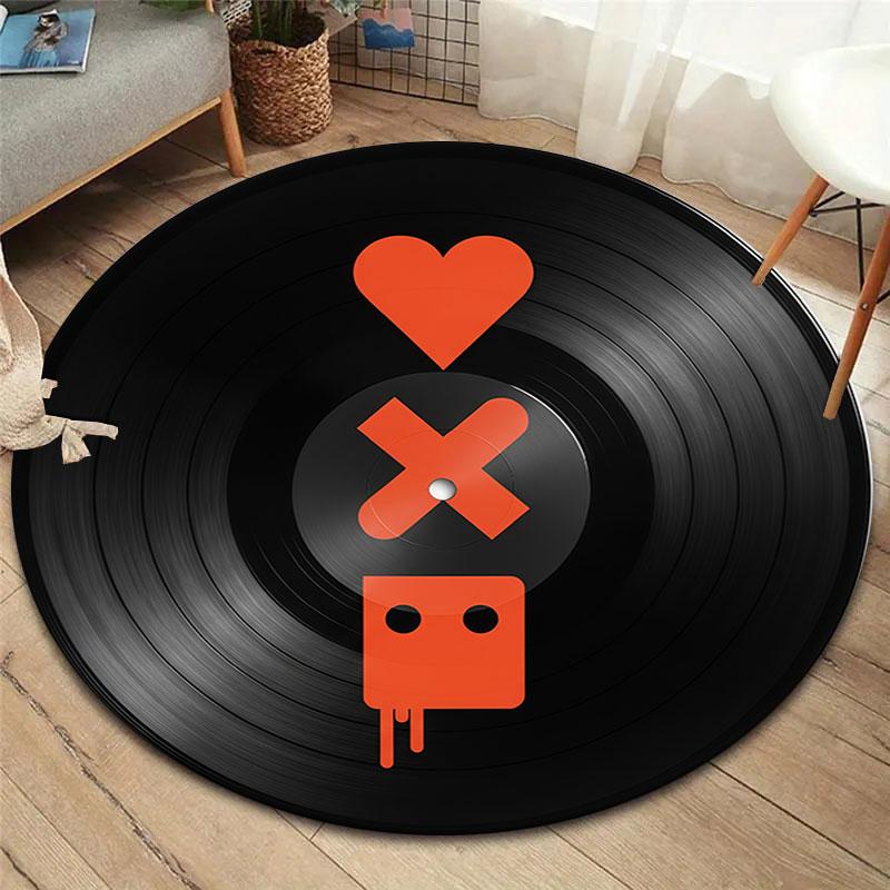

Love Death Robot Round Area Rug,Carpet Rug for Living Room Bedroom Sofa Playroom Decor,Non-slip Floor Mat 80cmx80cm