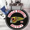 Gang violence Motorcycle enthusiasts Hells Angels Motorcycle Club circular carpet is soft, home, bedroom, door mat decoration, and non slip carpet E5