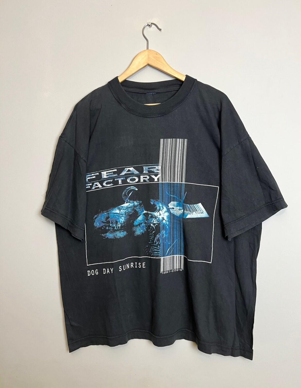 90s Fear Factory Dog Day Heavy Metal Blue Grape Vintage Tee xl black Unisex T-Shirt S