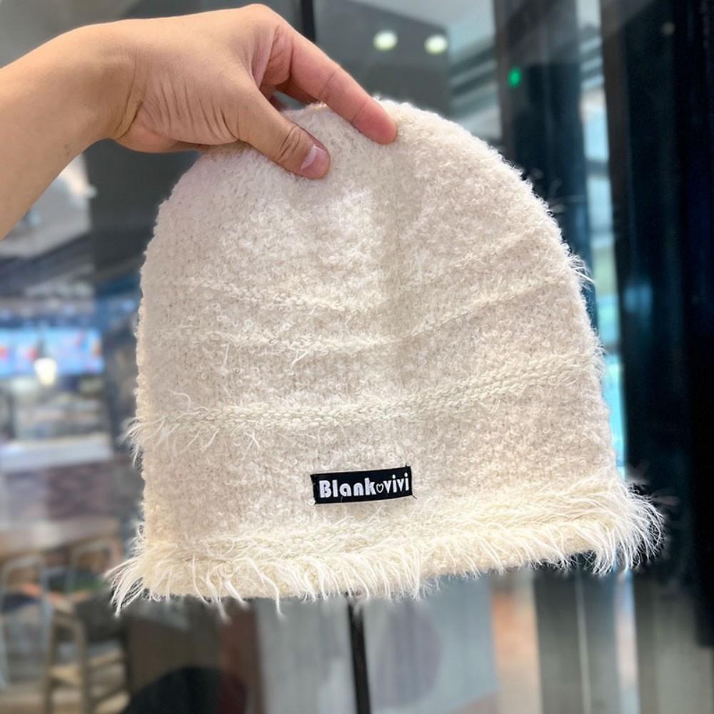 New Style Loose Dandy Hat Lazy Style Fashion Stripes Beanie Hat Sweet Winter Hats For Women Streetwear Knit Hats For Girl