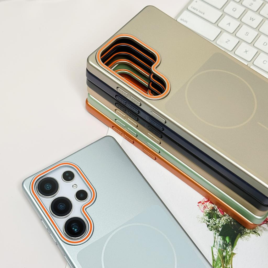 Soft fine ring magnetic suction for Samsung S26ultra matte mobile phone case S24PLUS skin feeling PC protective case S25