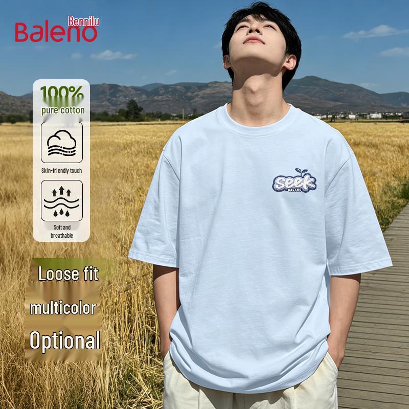 Baleno Men s Pure Cotton Loose Fit T-Shirt S