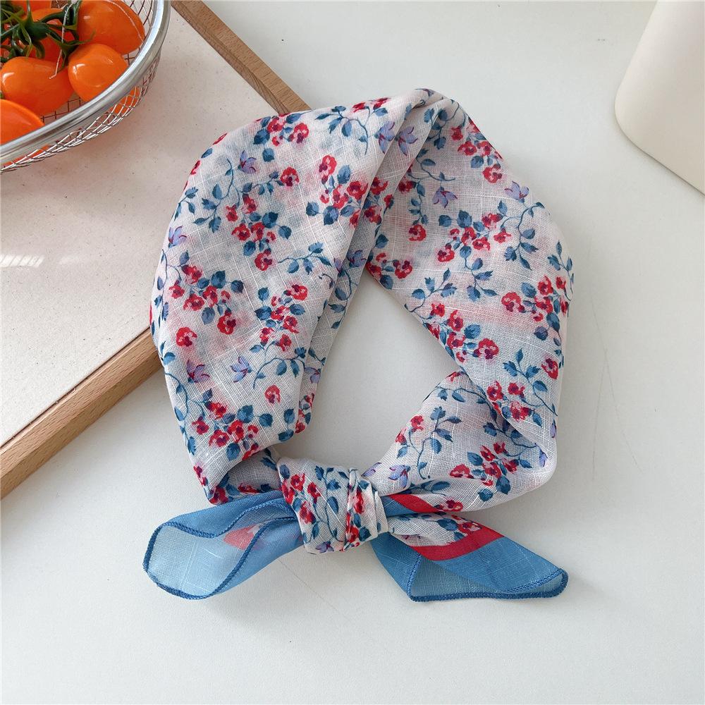 Fashion Women Printing Cotton Linen Small Square Scarf Scarf Women's Versatile Paisley Scarf Head Band Hair Accessories