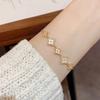 Micro-Set Zirconia Shell Temperament Adjustable Pull-Out Bracelet Female Niche Light Luxury Design Sense Four-Leaf Clover Bracelet Hand Jewellery