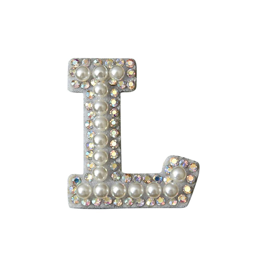 Diy Pearl Rhinestone English Letter Patch Hair Accessories