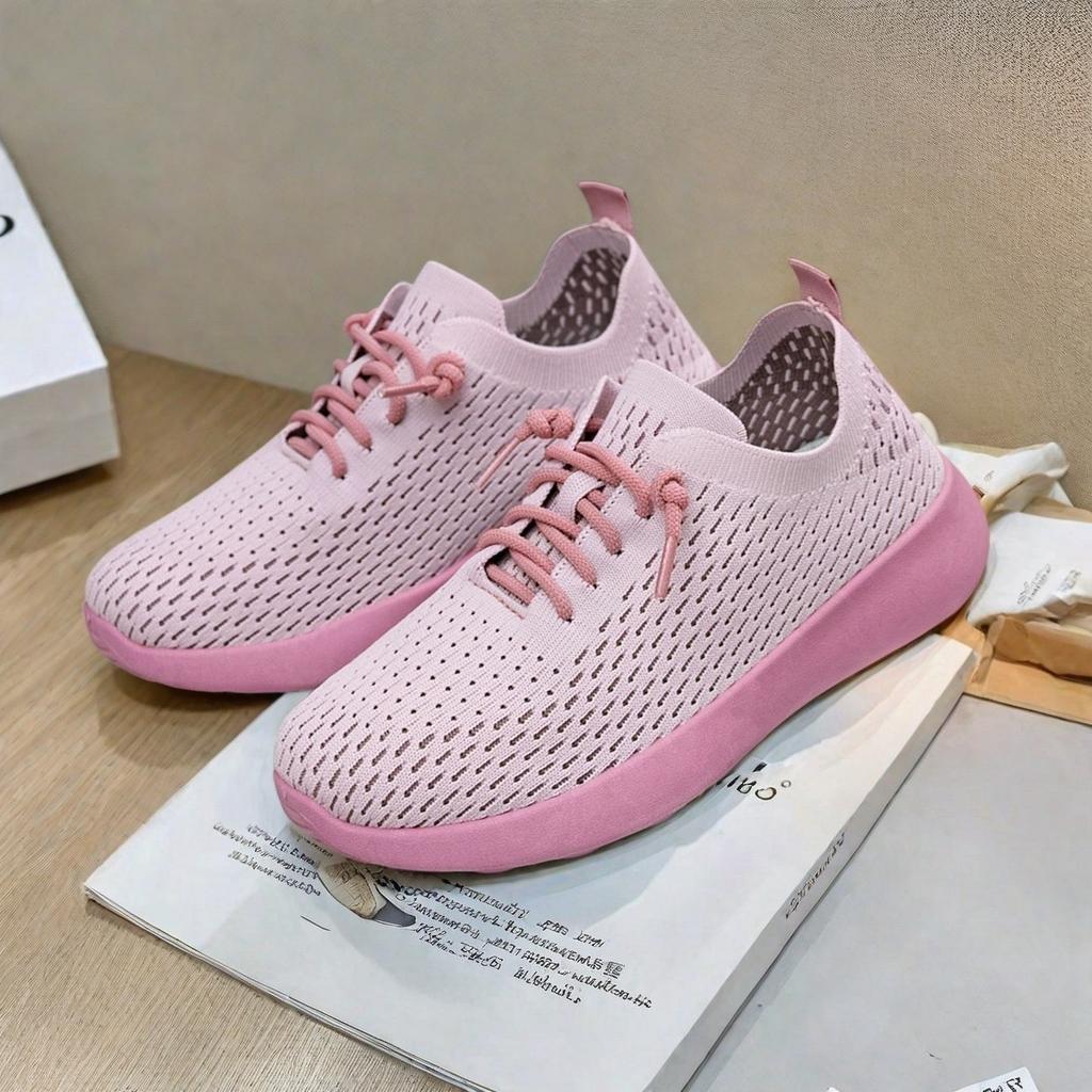 Wiosna 2025 nowe produkty damskie oddychające antyperspiracyjne miękkopodstawne buty sportowe okrągły nosek ochraniacz na stopę codzienne casualowe buty dla mamy