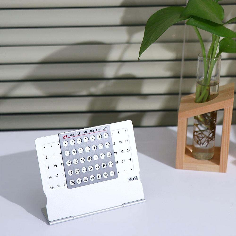 Agenda Organizer Aluminum Alloy School Office Supplies Schedule Planner Desktop Calendar Yearly Calendar Perpetual Calendar