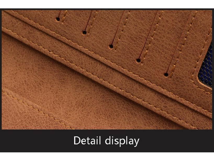 Hengsheng Men's Vintage Long Thin Matte Leather Wallet
