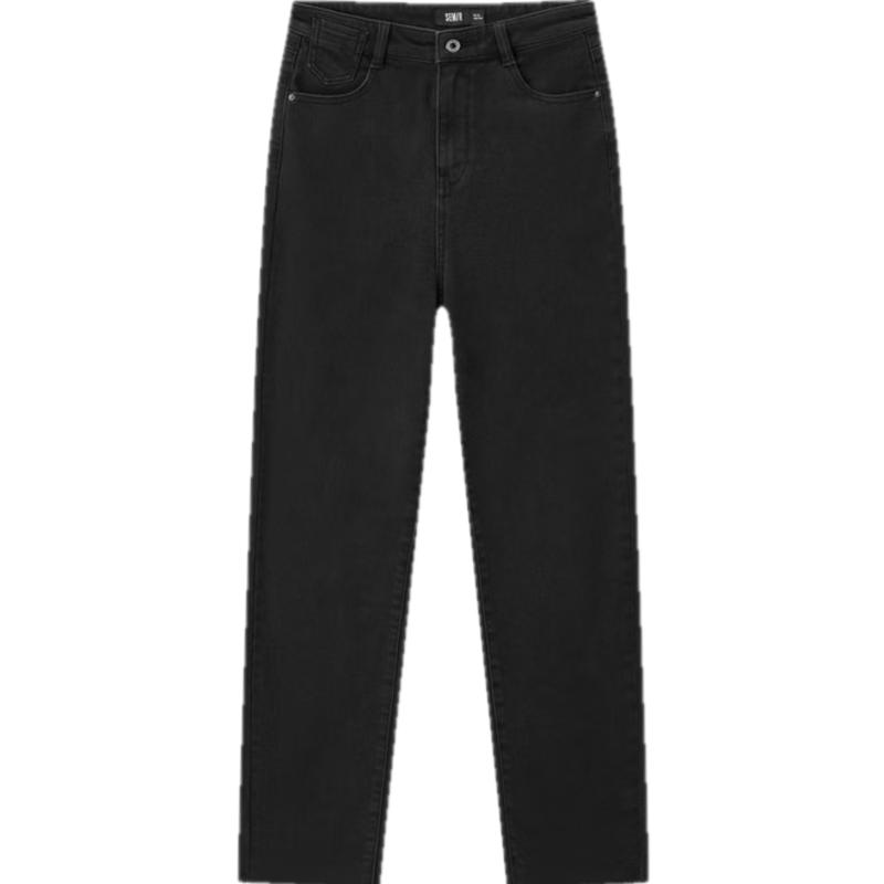 

Semir Senrou Denim Women s Frayed Straight-Leg Brushed Fleece Cropped Jeans 27