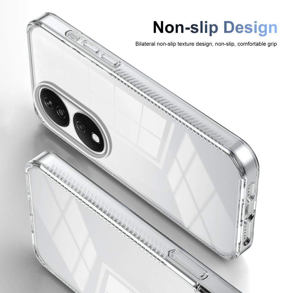 For Honor X7b 4G Clear Phone Case TPU PC Anti-Slip Drop-Proof Back Cover