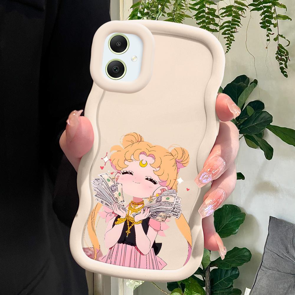 Cute Girl Soft Phone Cover for Samsung Galaxy A52 A73 A12 A11 S24 Ultra 5G S23 S22 S21 S20 FE Wave Edge Shockproof Protective Rubber Case