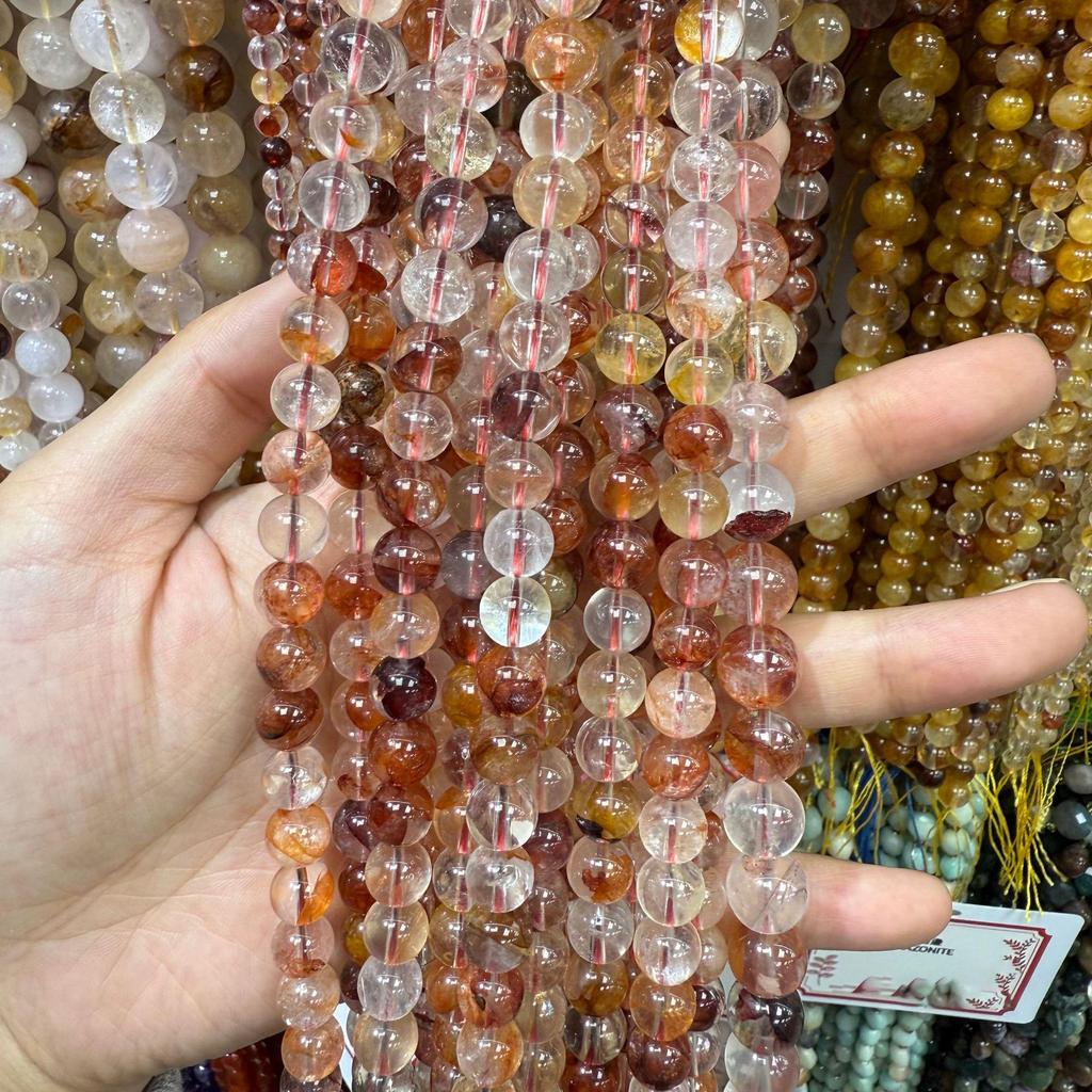 Natural Red Phantom Quartz Round Beads for DIY Jewelry Accessories