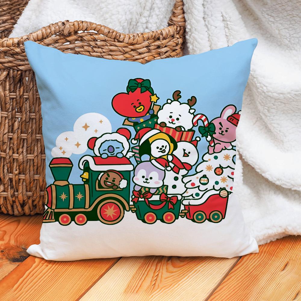 Cartoon B-BT-T-21 Christmas Pillow Case Home Cushion Cover Suitable For Office Sofa Car Suitable For All Seasons