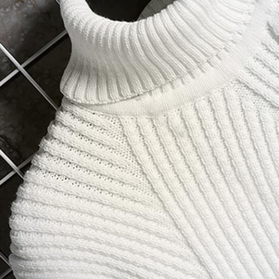 Turtleneck Men Sweater Thick Acrylic Fiber Winter Autumn Base Shirt for Daily Wear