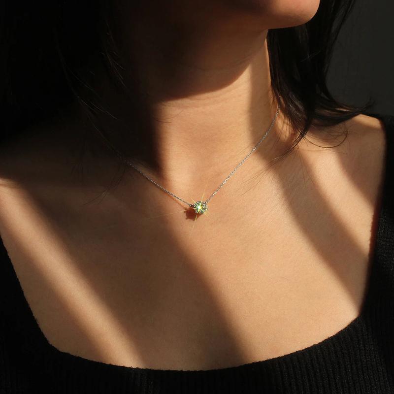 Xiaomi Huitan Minimalistische Runde Zirkonia Anhänger Halskette für Damen Silberfarbe/Goldfarbe Einfache Elegante O-Kette Halskette Schmuck