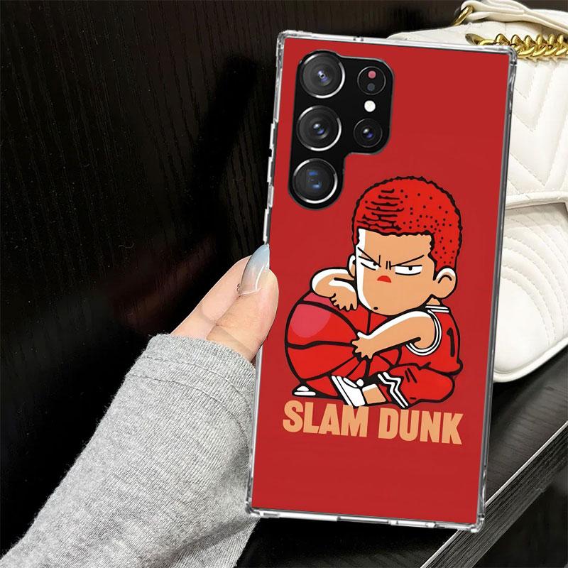 S-SLAM DUNK Cute Case for Samsung Galaxy S25 S24 S23 S22 Ultra Soft Phone Cover S25 Edge S21 Plus S20 FE S10 + Black Cover