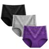 Set of 3 High-Waisted Women's Jacquard Panties - Sexy, Postpartum Abdomen Control, Hip Lift Design.