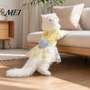 Polka Dot Pet Skirt Ruffled Dress, Puppy Dress with Plaid Heart, Cute Dog Charming Outfit Princess D Ring, Breathable Summer for Small Dogs Cats