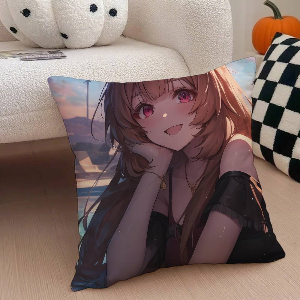 Raphtaria Pillow Case Anti-dustmite Pillowcase Invisible zipper silky short plush Sofa cushion cover