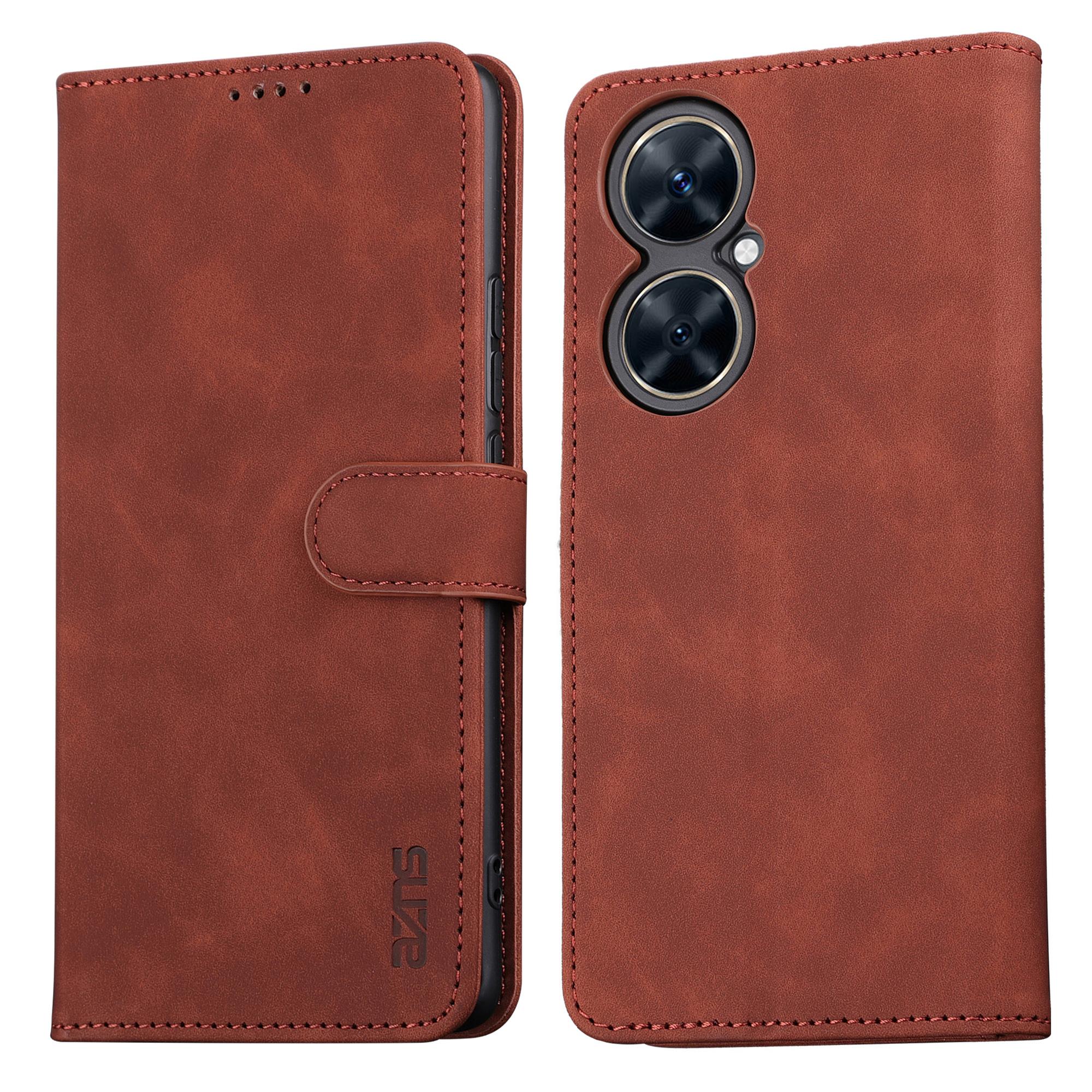 

AZNS For Huawei nova 11i Shockproof Folio Flip PU Leather Case Stand Wallet Phone Cover Brown