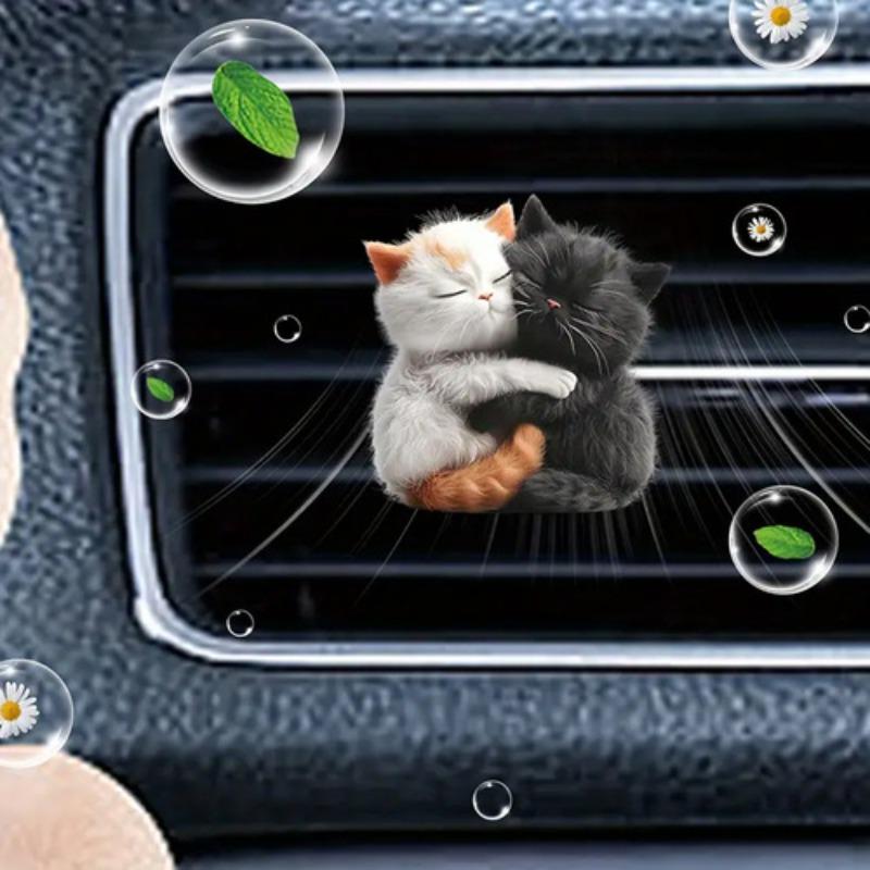 Clipe de Ventilação Gatinho 2D Desenho Animado Fofo Aromatizador de Ar para Carro Saída de Ar do Ar Condicionado Difusor de Aroma Decoração Interior Automotiva