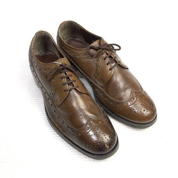 70s 80s Vintage BAYCREST Size 8D 25.5 26.0cm Long Wingtip Felt Tongue Brown(USED)
