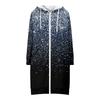 Women's Fashionable Printed  Long Sleeved Drawstring Hooded Zipper Pocket Long Casual Sweatshirt Jacket