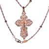 Rose Gold Italian Craftsmanship Exquisite Lace Zircon Cross Necklace Jewelry Gifts for Women