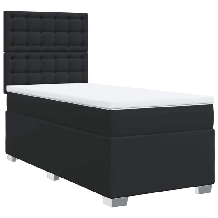 Maison Exclusive - Lattenrost-Bettgestell mit Matratze Schwarz 80x200cm Kunstleder