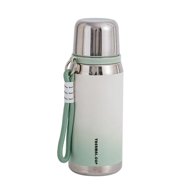 New Gradient Color Steel Big Cap Portable Gift for Male and Female Students Special Thermos Cup Mug Cup Durable Durable