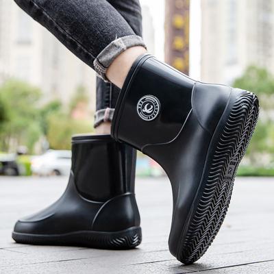 Bottes de pluie confortables pour hommes, nouvelles bottes de pluie à tube moyen et court, chaussures de marche décontractées, imperméables, résistantes à l'usure, pour l'hiver