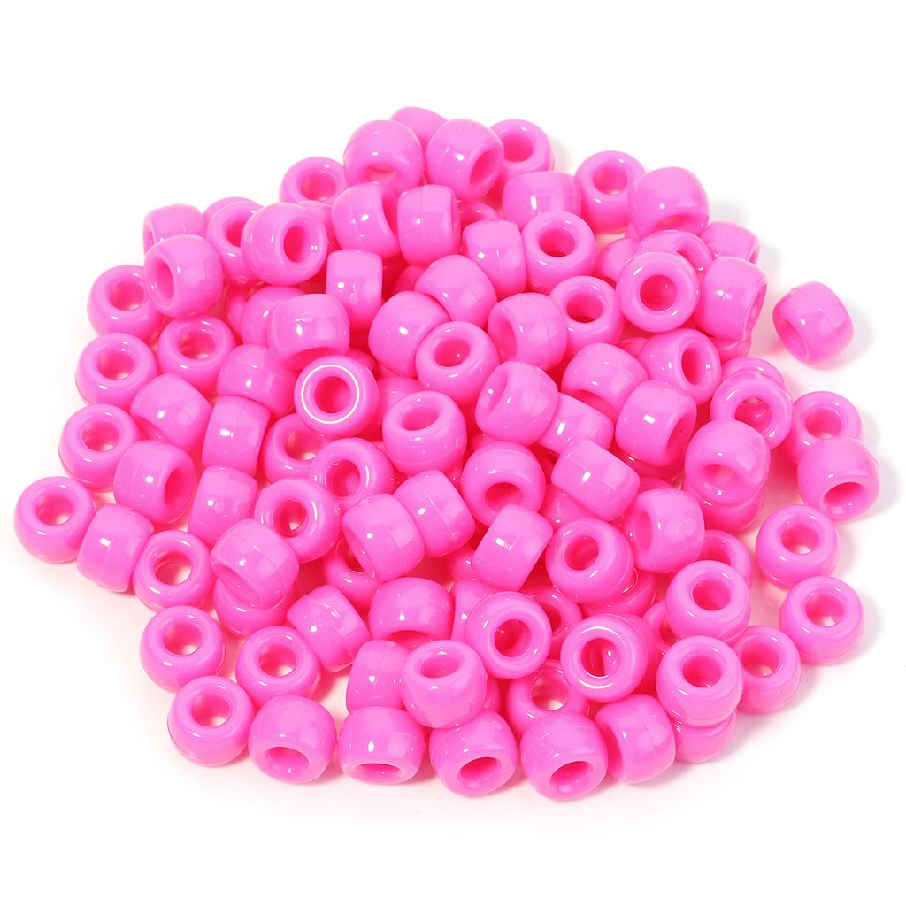 200pcs/lot 9mm Mix Color Acrylic Beads 4mm Big Hole Round Loose Beads For Jewelry Making DIY Necklace Bracelet Craft Accessories