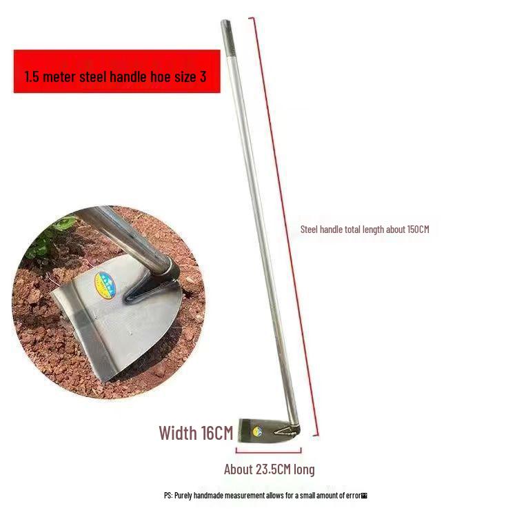 Enxada de Aço Manganês de Cabo Longo para Capinar e Lavrar